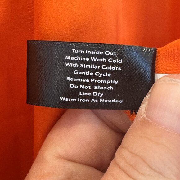 ❄️Boston Proper L/XL Surplice Front Orange Blouse EUC Statement Night Out Work - Picture 7 of 8